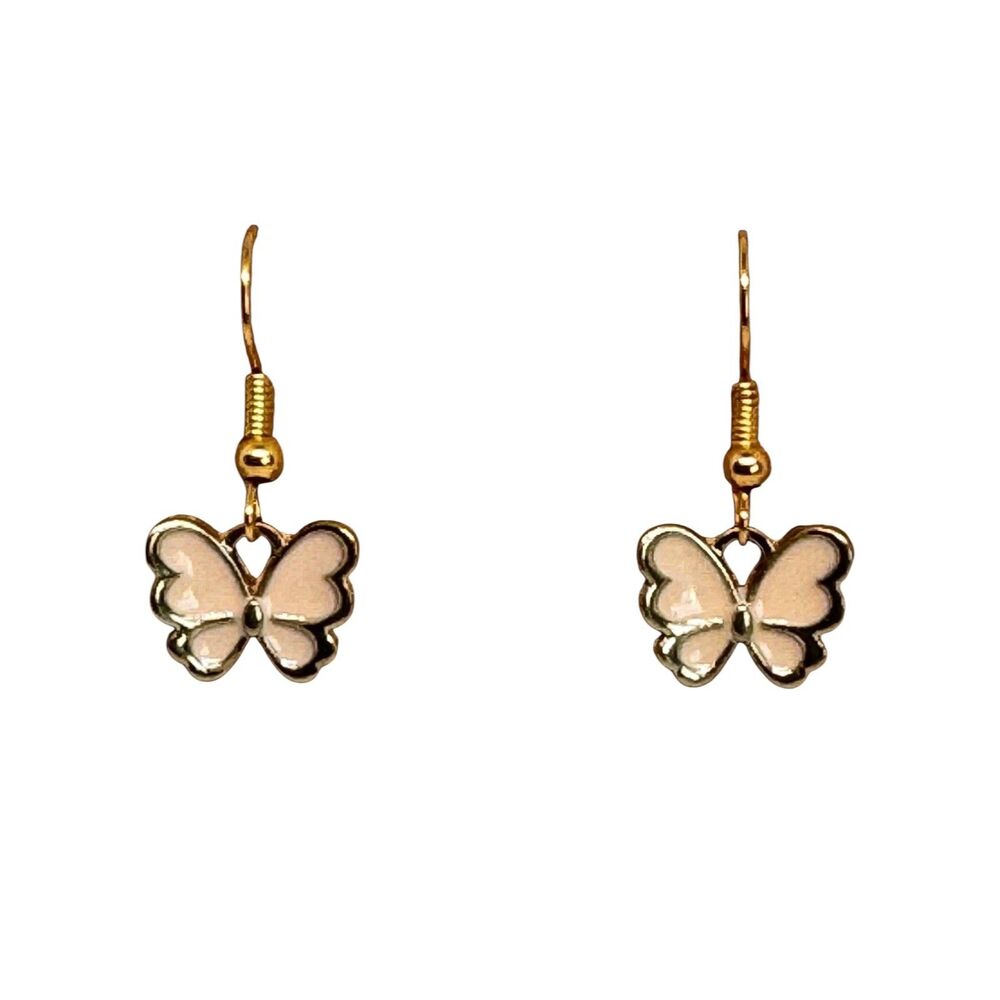 Pink Enamel Butterfly Indio Jewelry Earrings Item #2070